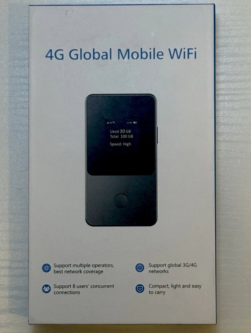 iotesimGlo 4G Unlocked Portable Wi‑Fi Hotspot Modem, Gray/Black